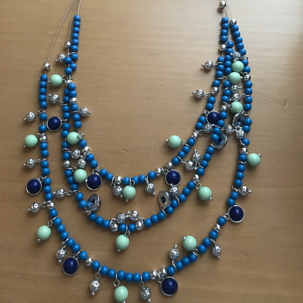Blue beaded necklace